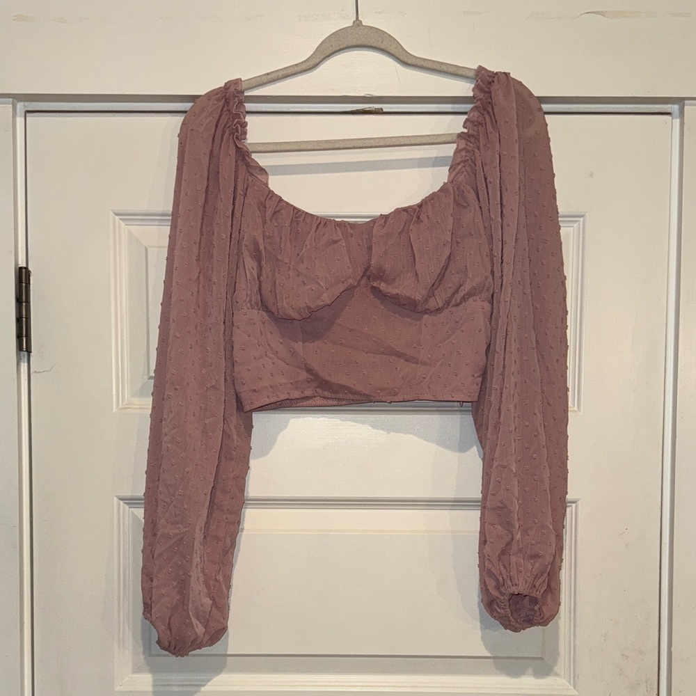 Elegant Mauve Long Sleeve Women's Top